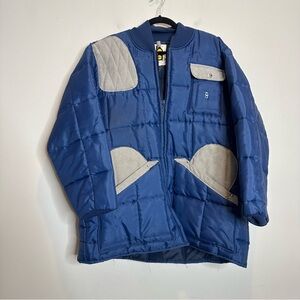 Vintage Bob Allen Shooting Jacket Mens L Quilted Insulated Hunting USA Blue